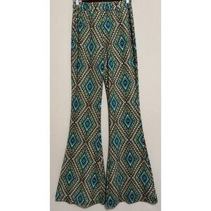 Womens Pilazzo Pants S Tall Hippie Boho Colorful Retro‎ Festival Rancho Estancia